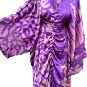 Robe froncée manches kimono – Violet
