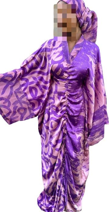 Robe froncée manches kimono – Violet